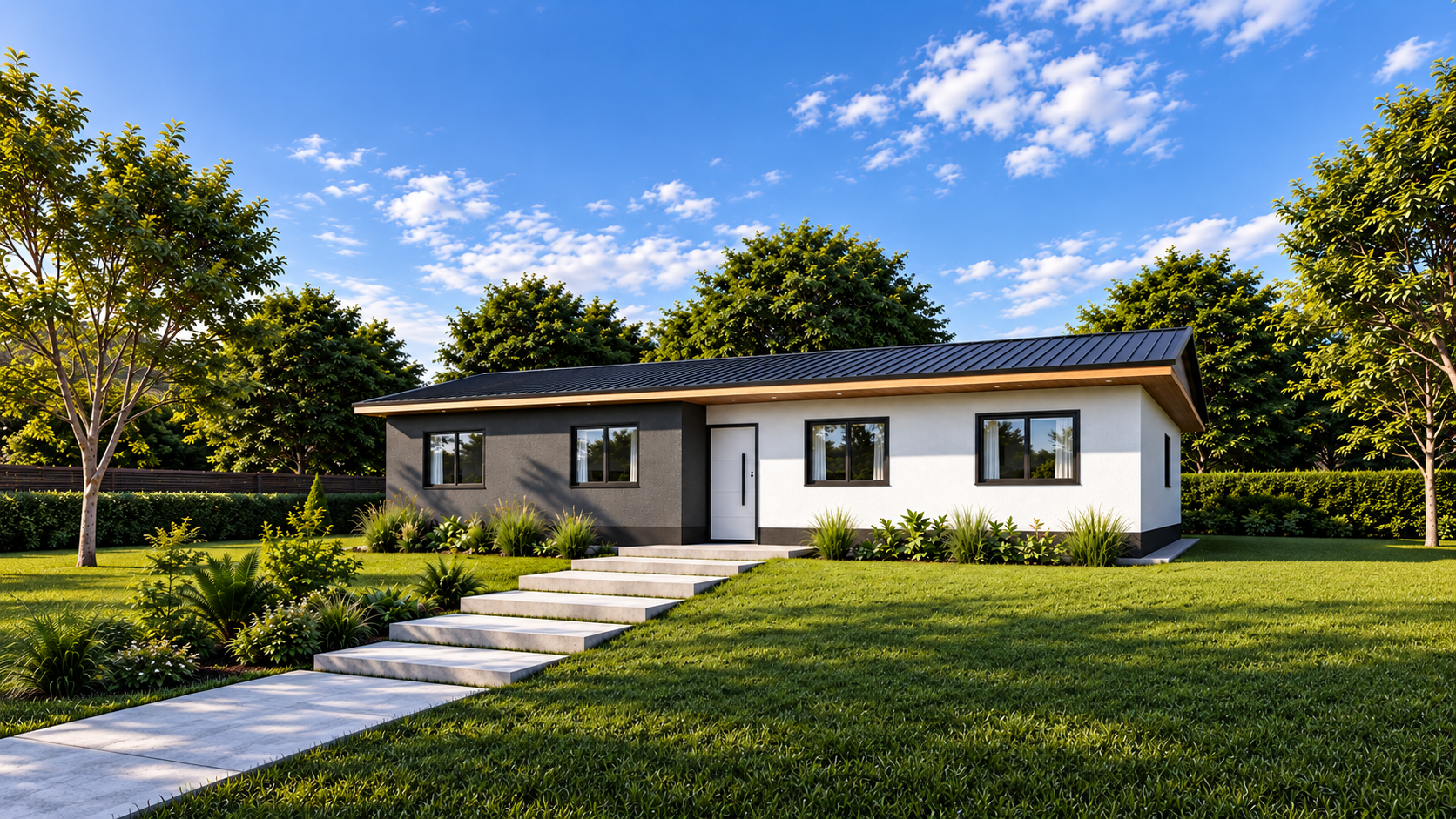 Vivienda minimalista prefabricada de Tu Cassa con techo plano